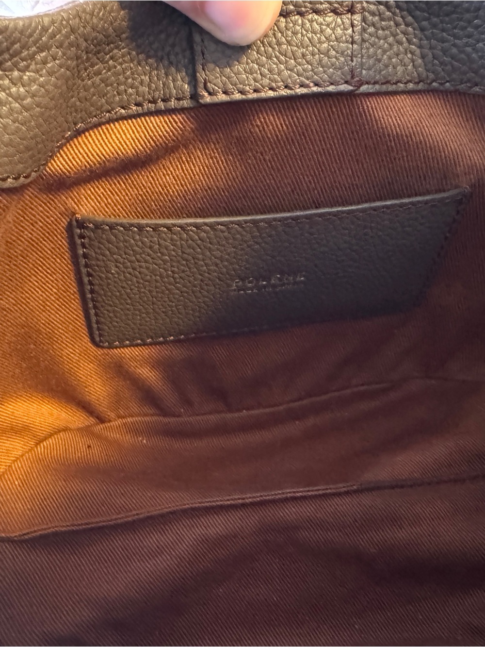 Polène Brown Pebbled Leather Mini Shoulder Bag with Gold-Tone Clasp - Picture 4 of 7